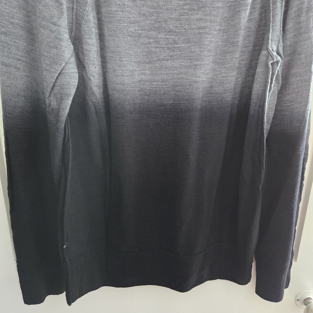 Johnston & Murphy Sweater, Mens Large V Neck Gray & Black Ombre 100% Merino Wool - Picture 10 of 12